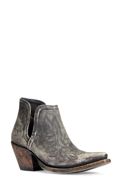 Shop Ariat Dixon Western Bootie In Distressed Grey Leather