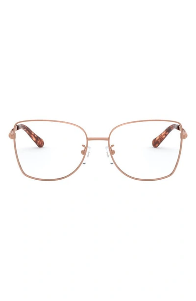 Shop Michael Kors 54mm Butterfly Optical Glasses In Rose Gold