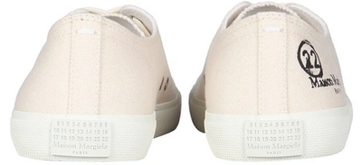 Shop Maison Margiela Shoes Tabi Canvas Sneakers In White