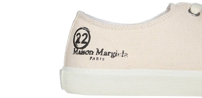 Shop Maison Margiela Shoes Tabi Canvas Sneakers In White