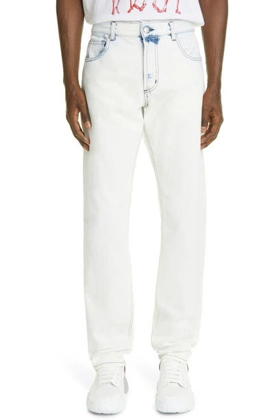 Shop Alexander Mcqueen Slim Fit Bleached Jeans In White Bleached