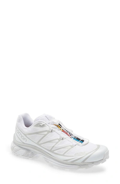 Salomon Xt-6 Advanced Rubber-trimmed Mesh Sneakers In White/ White/ Lunar Rock