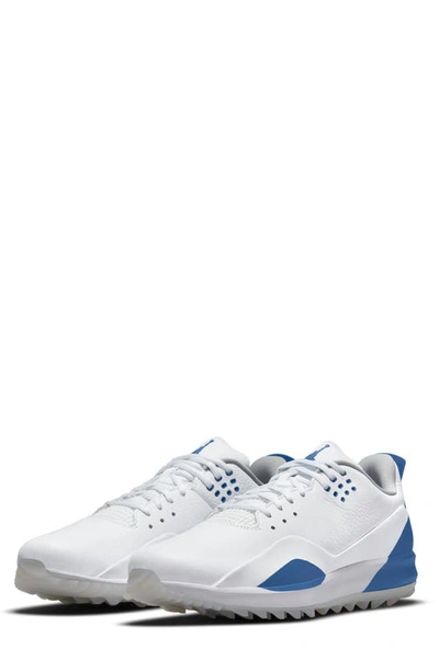 Shop Nike Jordan Adg 3 Golf Shoe In White/ Blue
