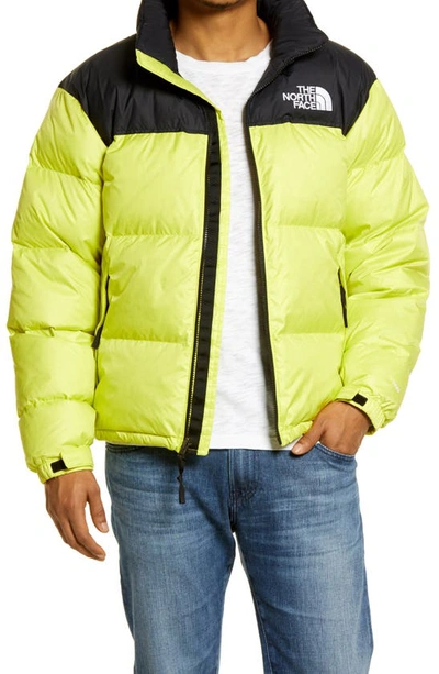 1996 Retro Nuptse Quilted Shell Hooded Down Jacket In Yellow,black