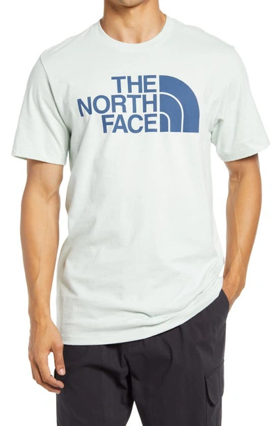 Shop The North Face Half Dome Logo Graphic Tee In Green Mist