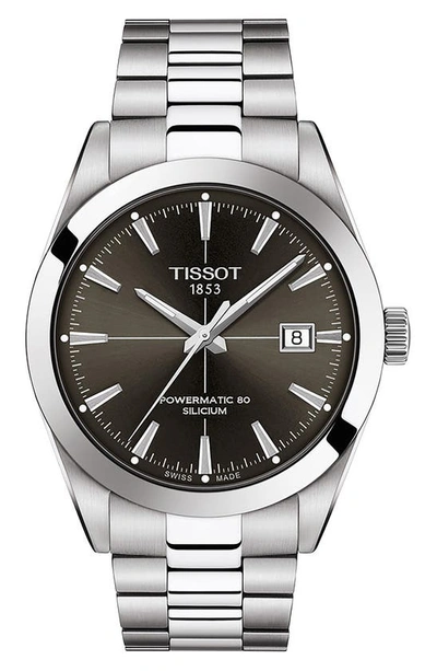 Shop Tissot Powermatic 80 Automatic Bracelet Watch, 40mm In Anthracite