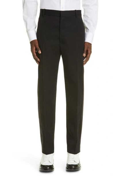 Shop Alexander Mcqueen Tuxedo Stripe Wool Trousers In Black