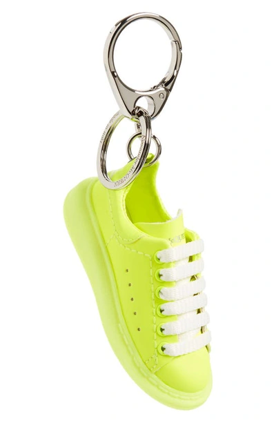 Shop Alexander Mcqueen Oversize Sneaker Key Chain In Yellow Fluo