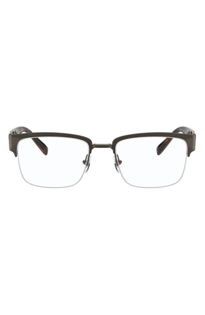 Shop Versace 54mm Rectangle Optical Glasses In Silver