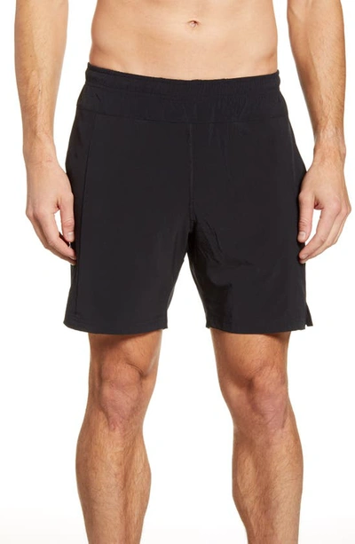 Shop Fourlaps Bolt 7 Inch Shorts In Navy/red