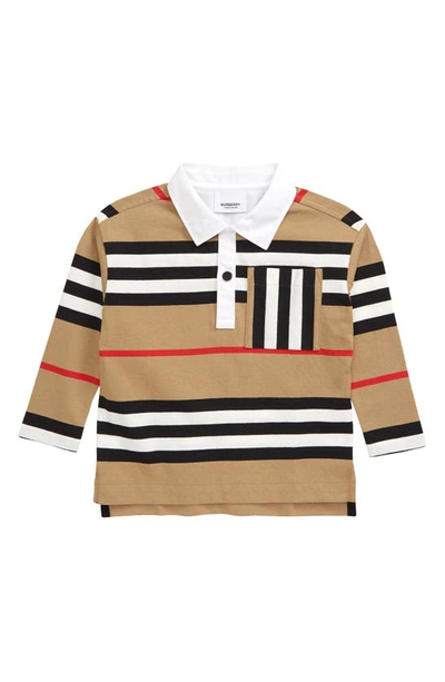 Shop Burberry Cuthbert Icon Stripe Cotton Shirt In Beige