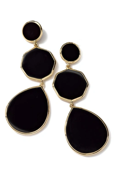 Shop Ippolita Rock Candy Drop Earrings In Gold/ Black Onyx