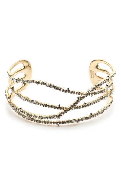 Shop Alexis Bittar Pave Orbiting Cuff In Gold