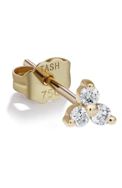 Shop Maria Tash Large Diamond Trinity Stud Earring In Yellow Gold/ Diamond