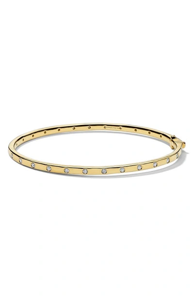 Shop Ippolita Stardust Diamond Thin Hinge Bangle In Yellow Gold/ Diamond