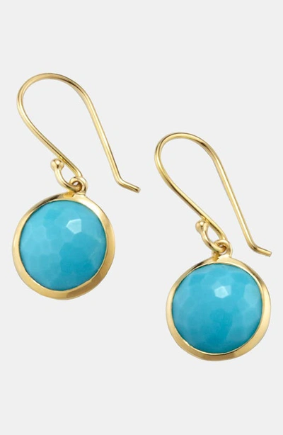 Ippolita 18kt Yellow Gold Small Lollipop Turquoise Drop Earrings In Yellow Gold/turquoise