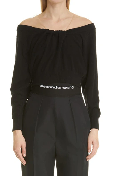 Alexander wang sheer shoulder wool & cashmere blend online sweater