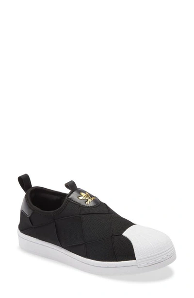 Shop Adidas Originals Superstar Slip-on Sneaker In Core Black/ White/ Gold