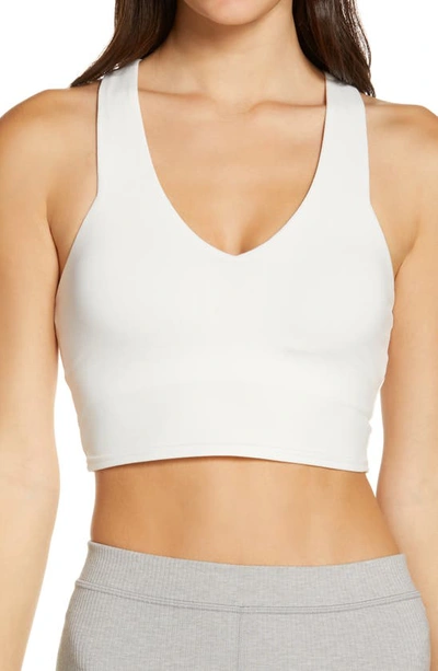 Shop Alo Yoga Real Sports Bra In Ivory