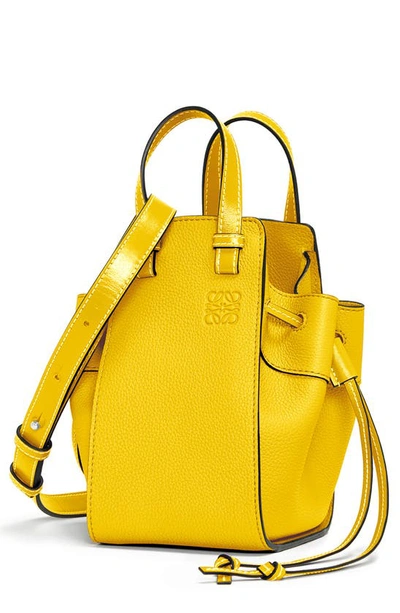 Shop Loewe Hammock Mini Leather Hobo In Yellow