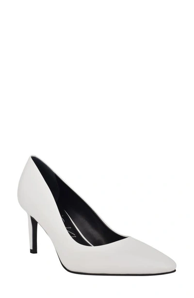 Shop Calvin Klein Callia Pump In White Leather