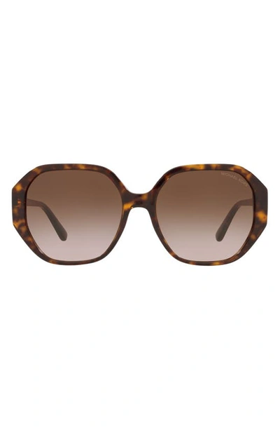 Shop Michael Kors 57mm Gradient Sunglasses In Dark Tort
