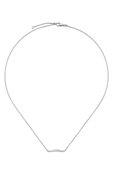 Shop Gucci Link To Love Diamond Necklace In D.13 18k White Gold