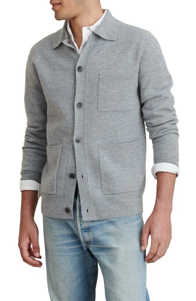 Shop Alex Mill Boiled Wool Work Sweater Jacket In Light Grey