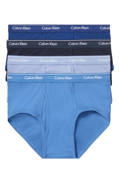Shop Calvin Klein 4-pack Briefs In Blue Multi/ Minnow/ Shoreline