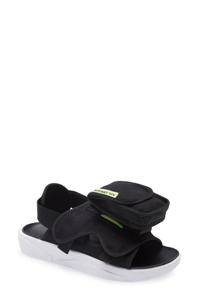 Shop Jordan Ls Slide Sandal In Black/ White/ Green/ Black