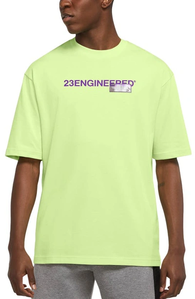 Shop Jordan 23 Engineered Logo Patch T-shirt In Liquid Lime/ Wild Berry