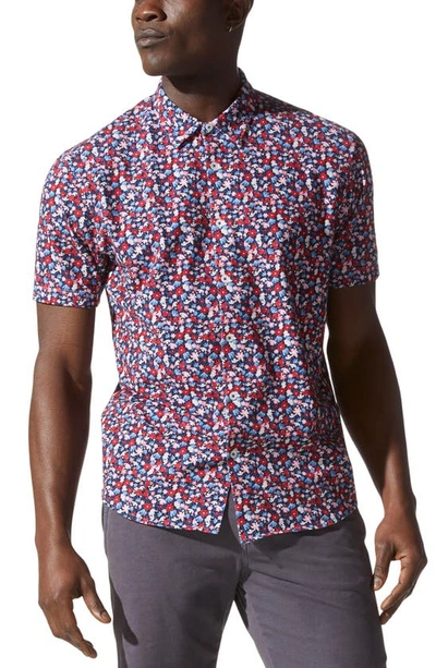 Shop Good Man Brand Flex Pro Slim Fit Print Short Sleeve Button-up Shirt In Red Floral Street
