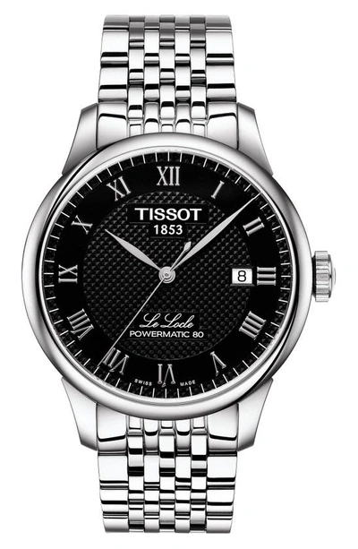 Shop Tissot Le Locle Bracelet Watch, 39mm In Silver/ Black/ Silver