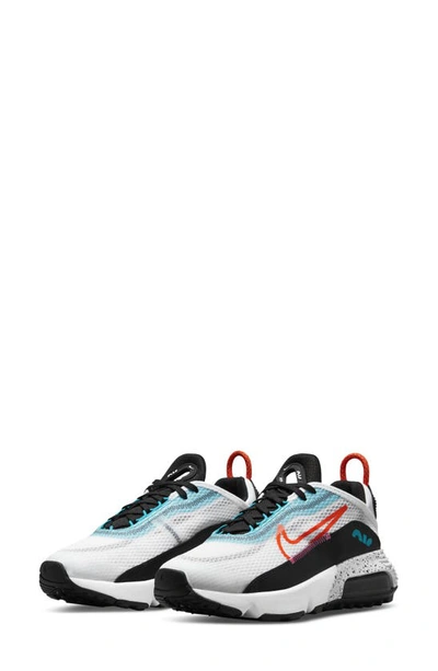 Shop Nike Kids' Air Max 2090 Sneaker In White/ Orange/ Black/ Aqua