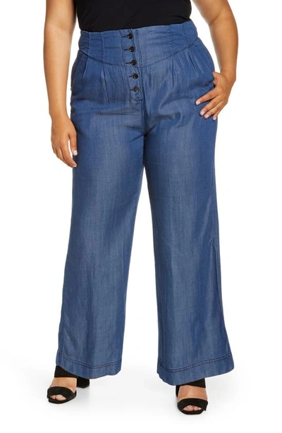 Standards & Practices Wide Leg Pants In Dark Indigo
