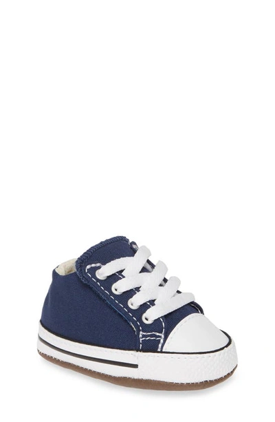 Shop Converse Chuck Taylor All Star Cribster Canvas Crib Shoe In Navy/ Natural Ivory/ White