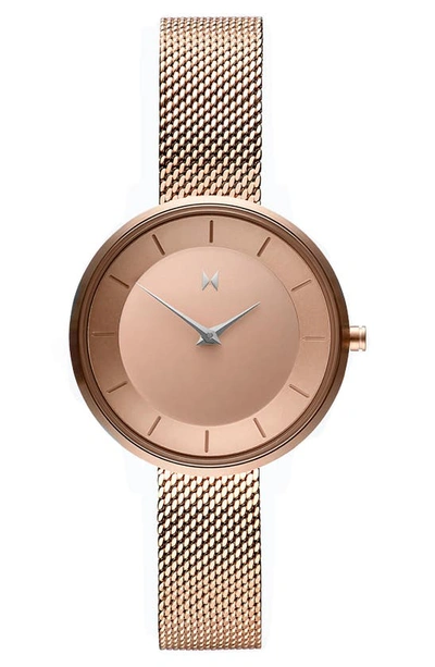 Shop Mvmt Mod Mesh Strap Bracelet Watch, 32mm In Rose Gold