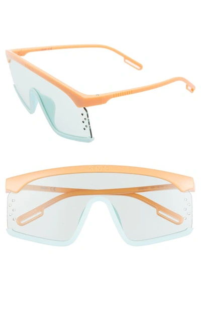 Shop Kenzo 140mm Shield Sunglasses In Orange Blue/ Green