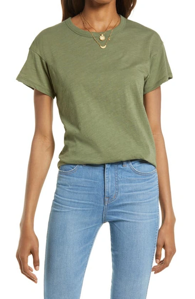 Shop Madewell Whisper Cotton Crewneck T-shirt In Dried Clover