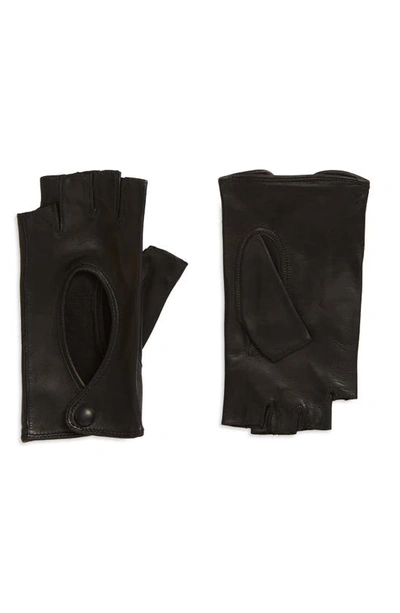 Shop Seymoure Fingerless Leather Gloves In Black