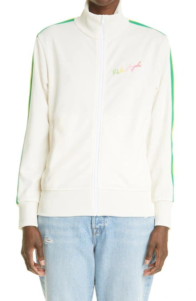 Shop Palm Angels Miami Logo Track Jacket In Off White Multi