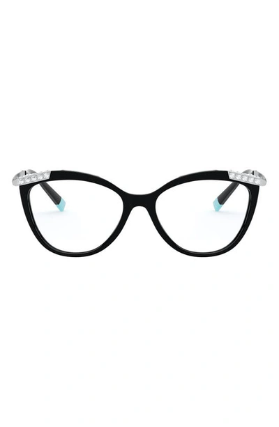 Shop Tiffany & Co 53mm Cat Eye Optical Glasses In Black