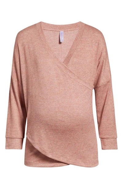Shop Belabumbum Anytime Nursing/maternity Sweatshirt In Cinnamon Marl