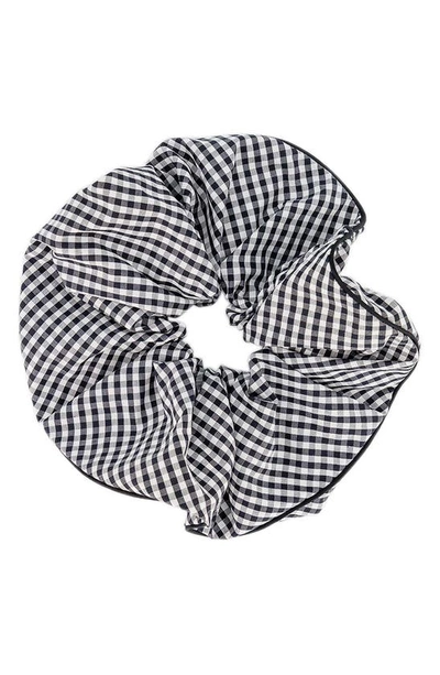 Shop Alexandre De Paris Gingham Scrunchie In Black And White