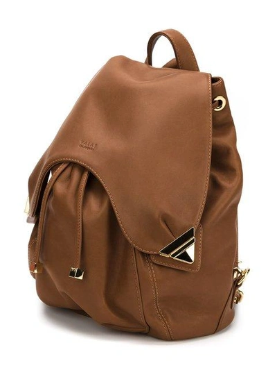 Shop Valas Leather Backpack In Brown