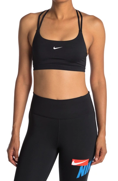 Nike Indy Strappy Sports Bra In Black/white
