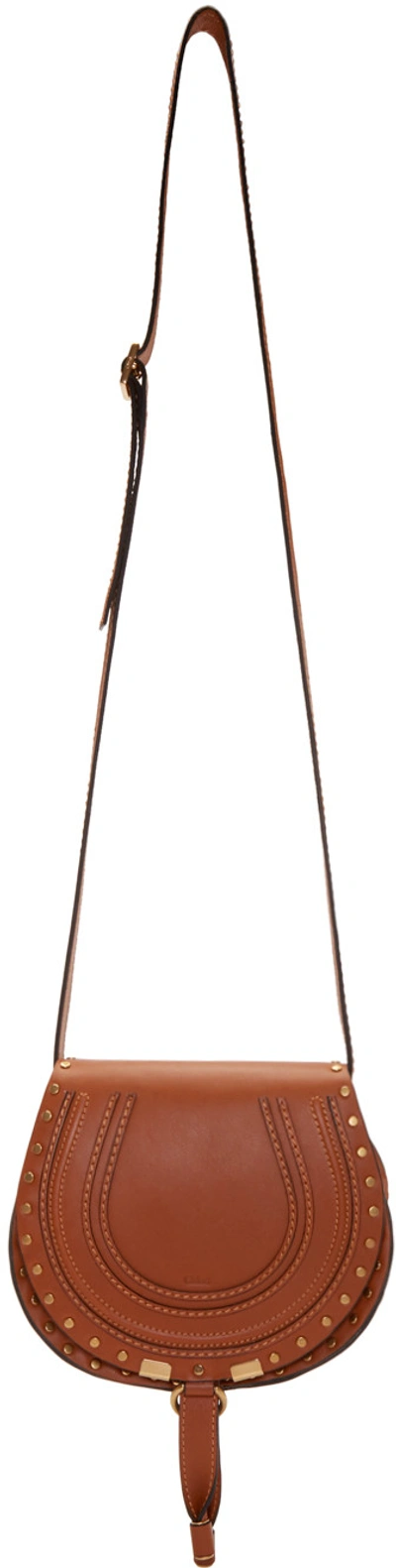 Chloé The Marcie Mini Textured-leather Shoulder Bag In Brown