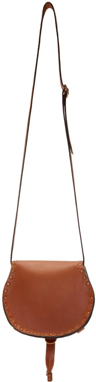 Shop Chloé Brown Leather Small Marcie Saddle Bag