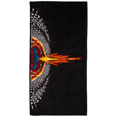 Shop Marcelo Burlon County Of Milan Men's Beach Towel  Grizzly Wings In Black