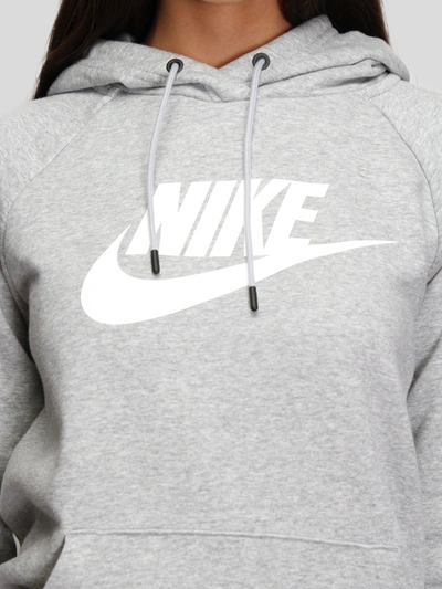 Shop Nike W Essential Fleece Pullover Hoodie In Grey/white